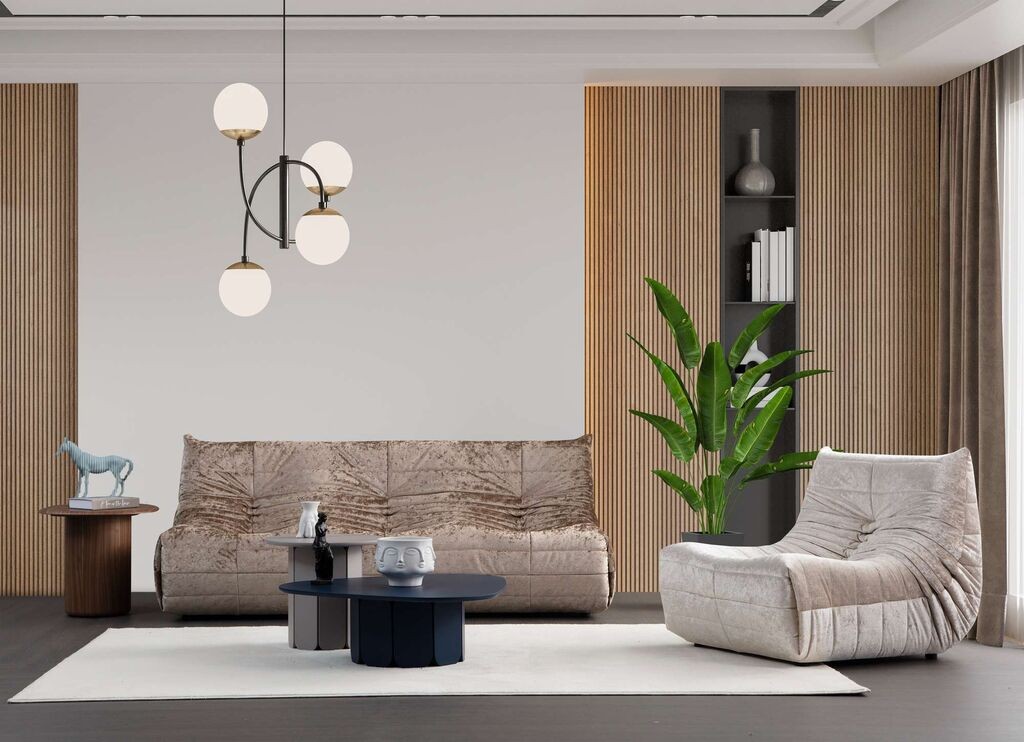 Atelier del Sofa Trosed Bocek, 210x100x80cm, krem