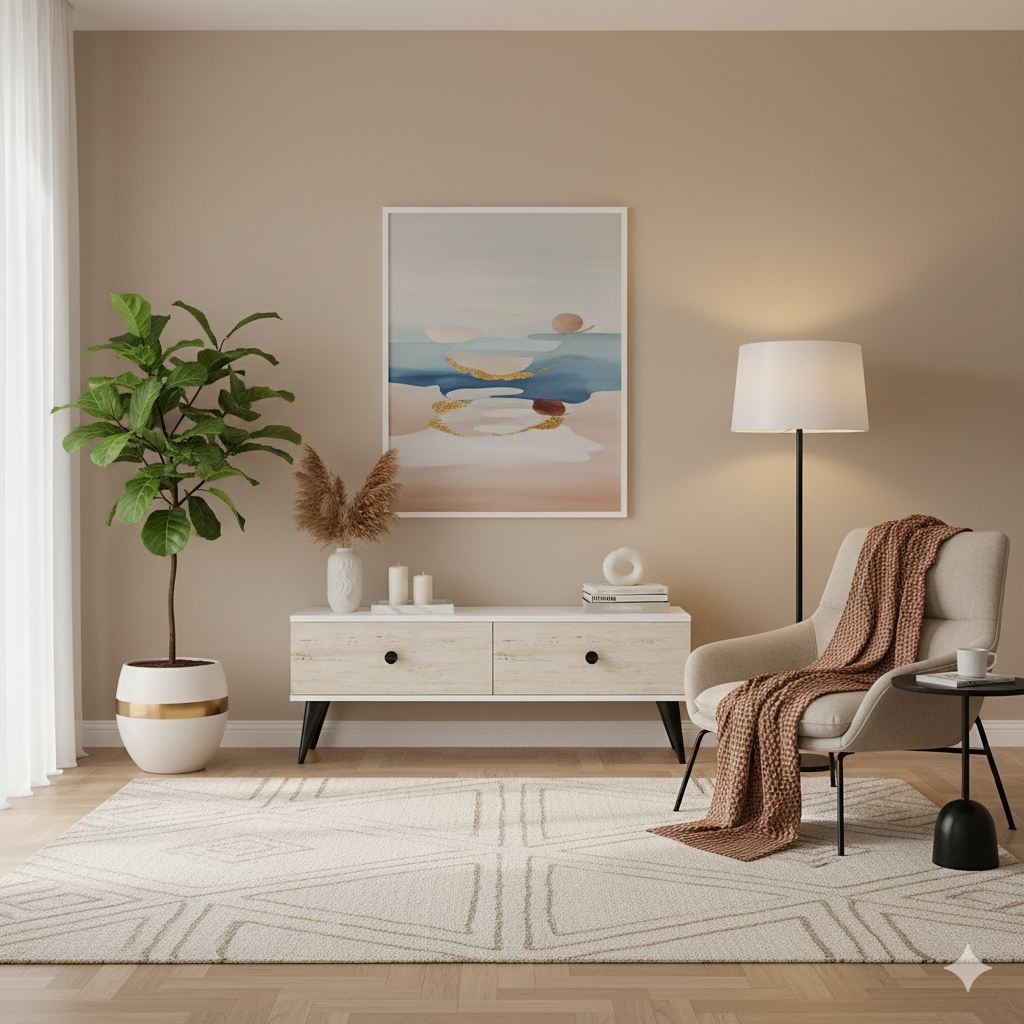 Hanah Kućna TV komoda Mona 120, 120x40,5x32cm, krem