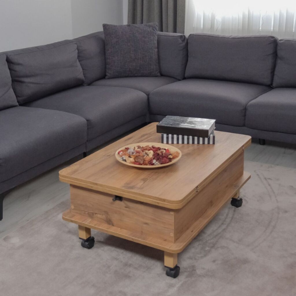 Hanah Home Stol za dnevni boravak Dy Adt 90x40x60 cm, Smeđa