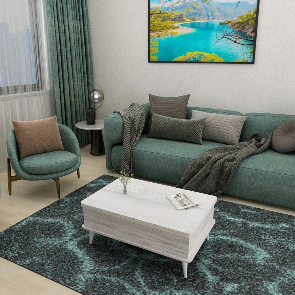 Hanah Home Stol za dnevni boravak Dy Ada 90x38x60 cm, Prljavobijela