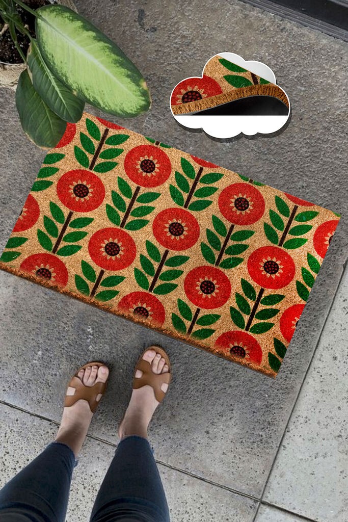 Conceptum Hypnose Mat Coco Red Asteraceae, 40 x 60 cm