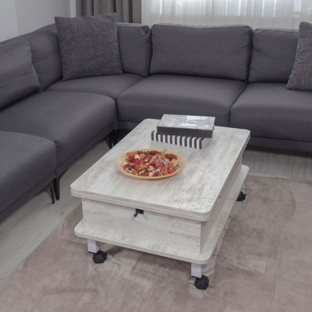 Hanah Home Stol za dnevni boravak Helsinki, 90x40x60 cm, Prljavobijela