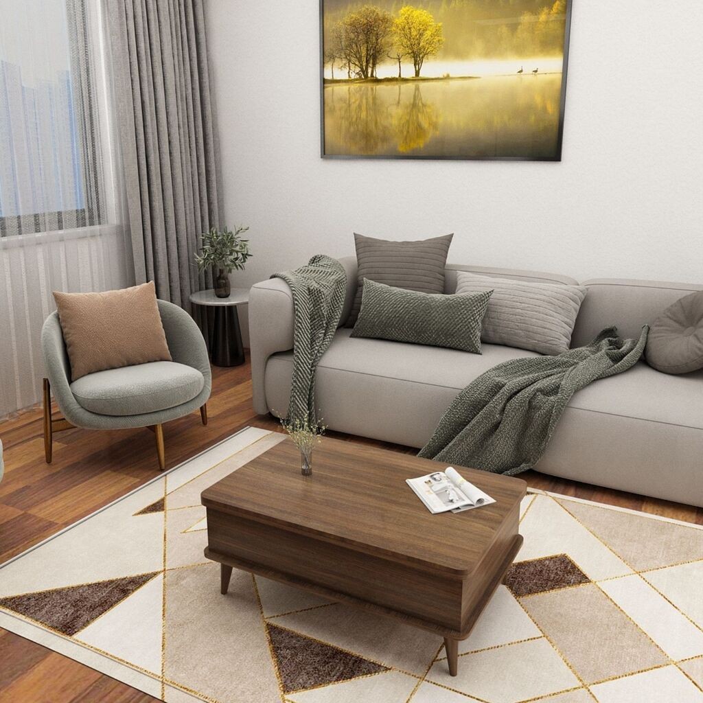 Hanah Home Stol za dnevni boravak Dy Ada 90x38x60 cm, Smeđa