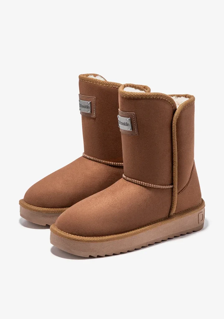 D.Franklin Ženske vodoodbojne zimske čizme Nordic Basic Tan, Smeđe