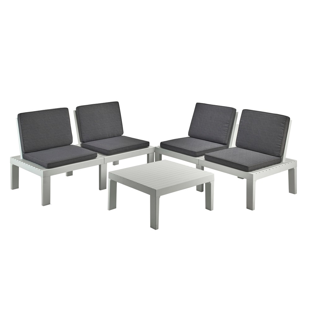 Progarden Vrtni set Molok sa jastucima, Bijelo-Sivi