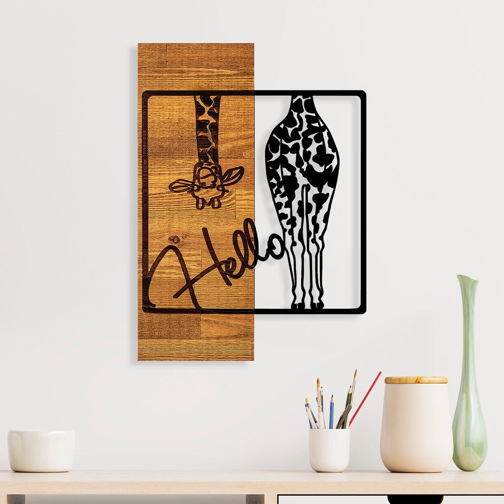 Wallity Zidna dekoracija Zdravo, 35x3x50 cm, Smeđa boja