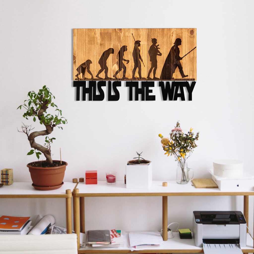 Zidna dekoracija Evrim, 58x37 cm, smeđa boja