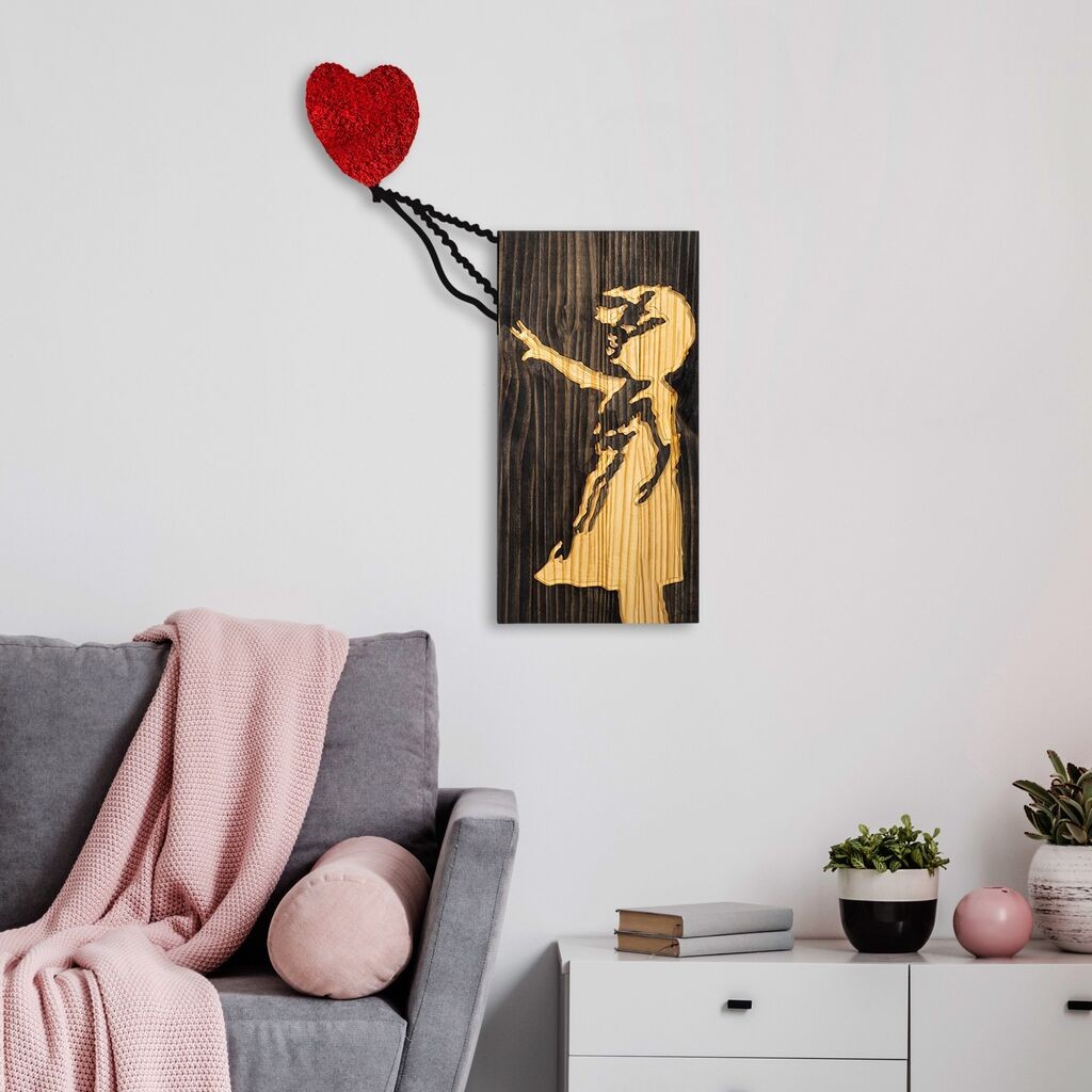 Zidna dekoracija Banksy - 15-1, 60x83 cm, Crna