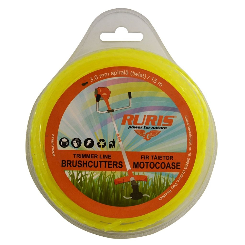 Ruris Struna za trimer, 3.0mmx15m, Spirala