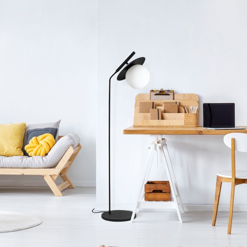 Opviq podna lampa Anemon 13805, 37 x 30 x 138 cm, 1 x E27, 250 cm kabl, crna
