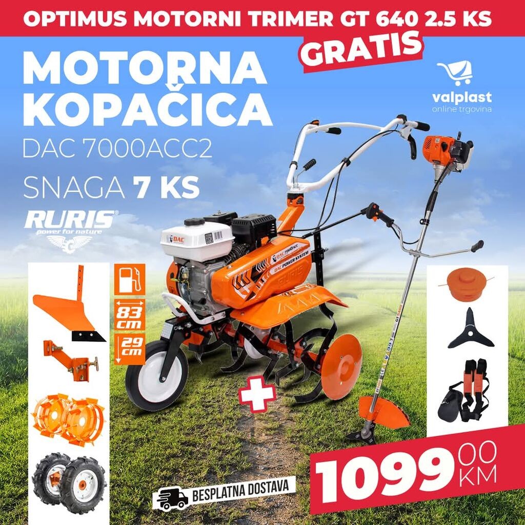 Ruris Set, Motorna kopačica 7000ACC2 i Trimer Optimus GT640