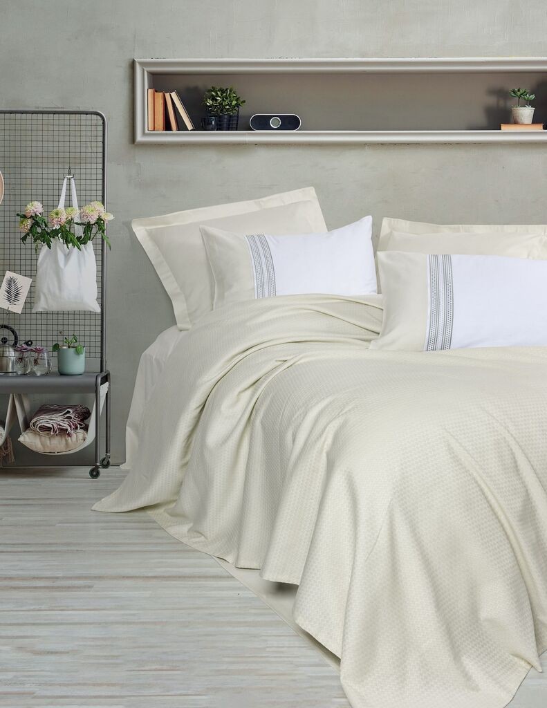 L'essentiel Maison Set prekrivač za bračni krevet Lessy, 220x230cm, krem