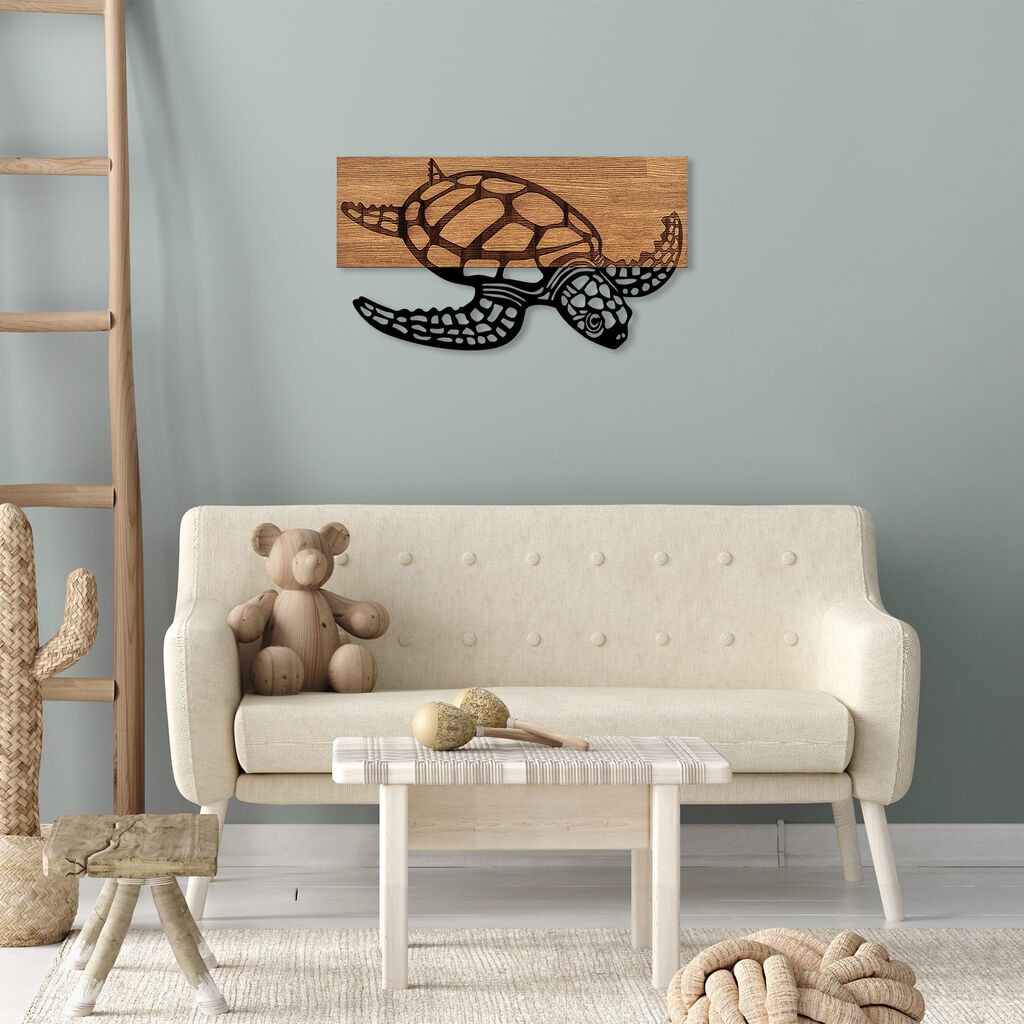 Wallity Zidna dekoracija Caretta Caretta - 314, 58x3x32 cm, Smeđa