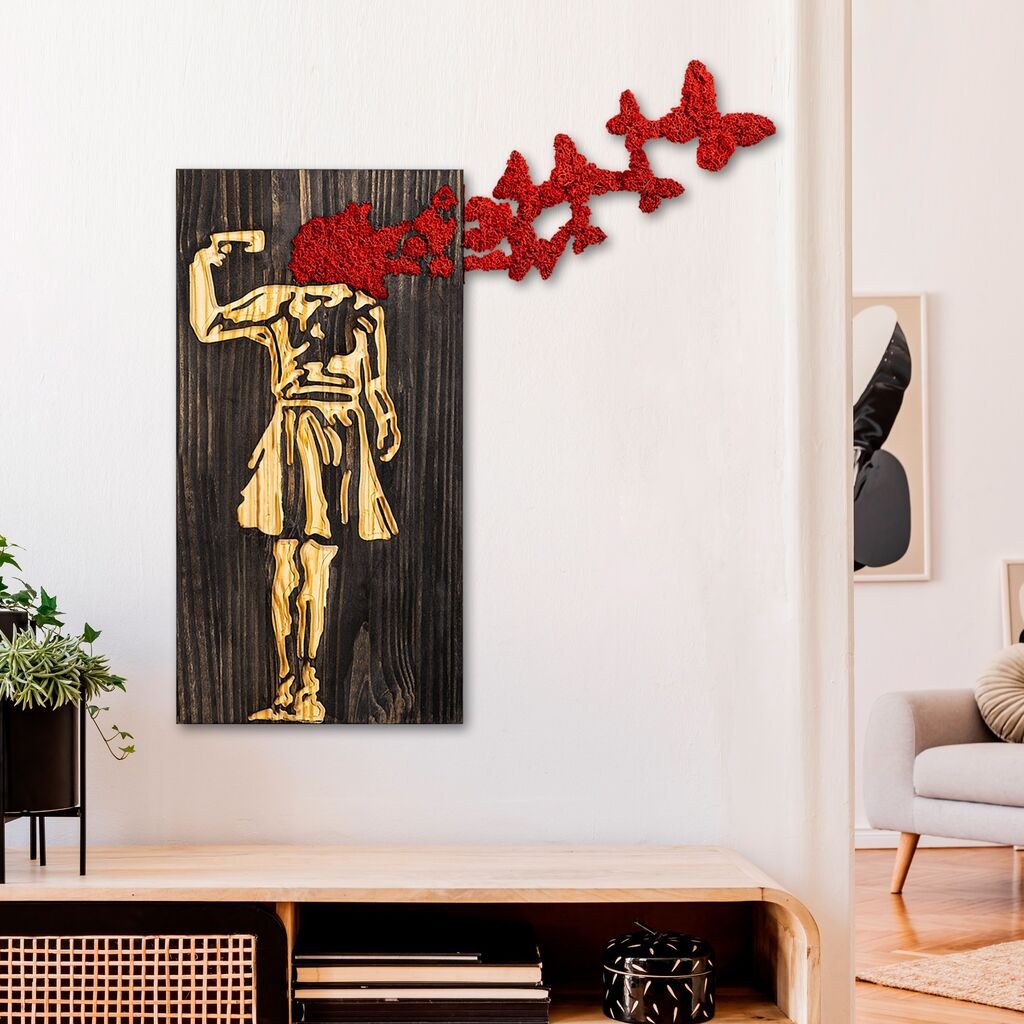 Zidna dekoracija Banksy - 16-1, 62x70 cm, Crna