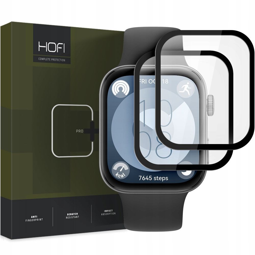 Hofi Zaštitno staklo za pametni sat Huawei Watch Fit 3 Hybrid Pro+, 2 komada, Crno