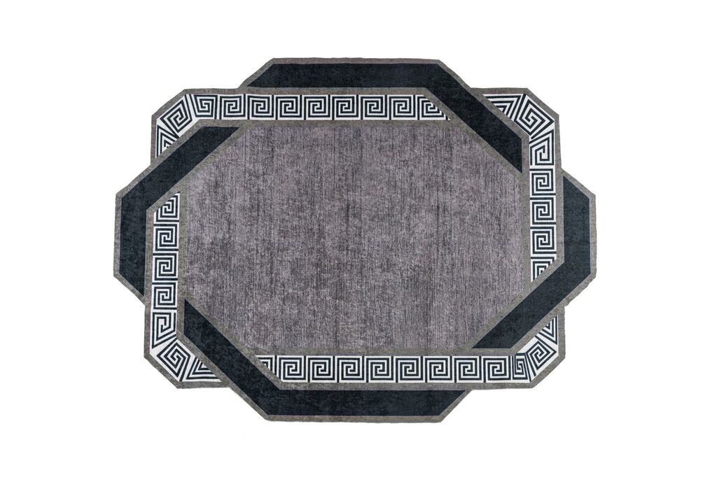 Conceptum Hypnose Tepih Hmnt955, Šesterokutni, 80 x 150 cm, Crno-sivi