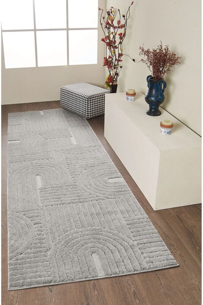 Conceptum Hypnose tepih 691B, pravougaoni, 100 x 600 cm, siva