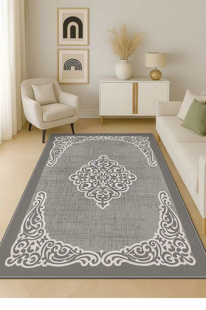 Conceptum Hypnose Tepih HM-CRP25-24, Pravougaoni, 100 x 140 cm, Sivi