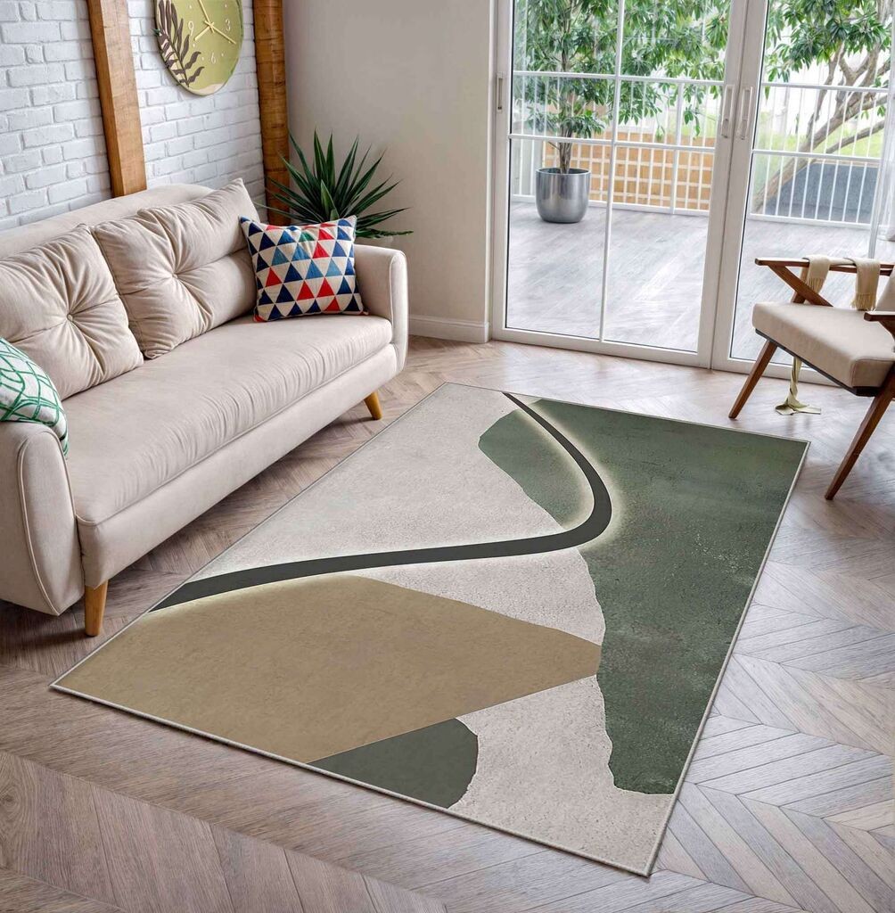 Conceptum Hypnose tepih Shml14, pravougaoni, 100 x 180 cm, maslinasto-bež