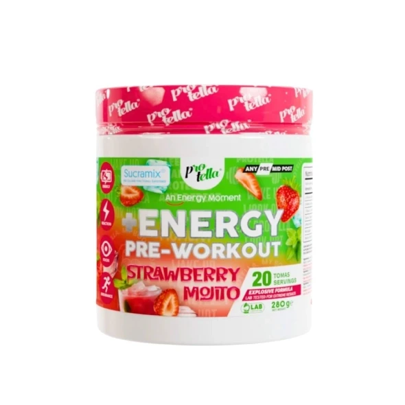 Protella Energy Pre-Workout Protella, 280g, Jagoda i mojito