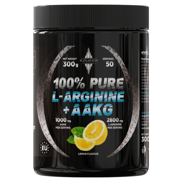 Azgard Pure L-Arginine + AAKG 100%, 300 g,Limun