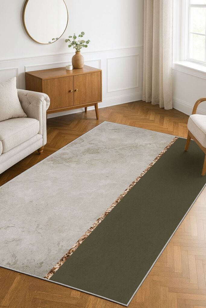 Conceptum Hypnose tepih HM-CRP25-7, pravougaoni, 80 x 140 cm, krem-maslinasti