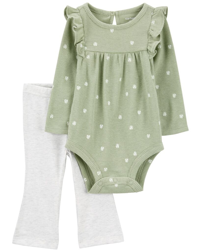 Carters Komplet za bebe, Bodi i Helanke, 1R966510, Zeleni