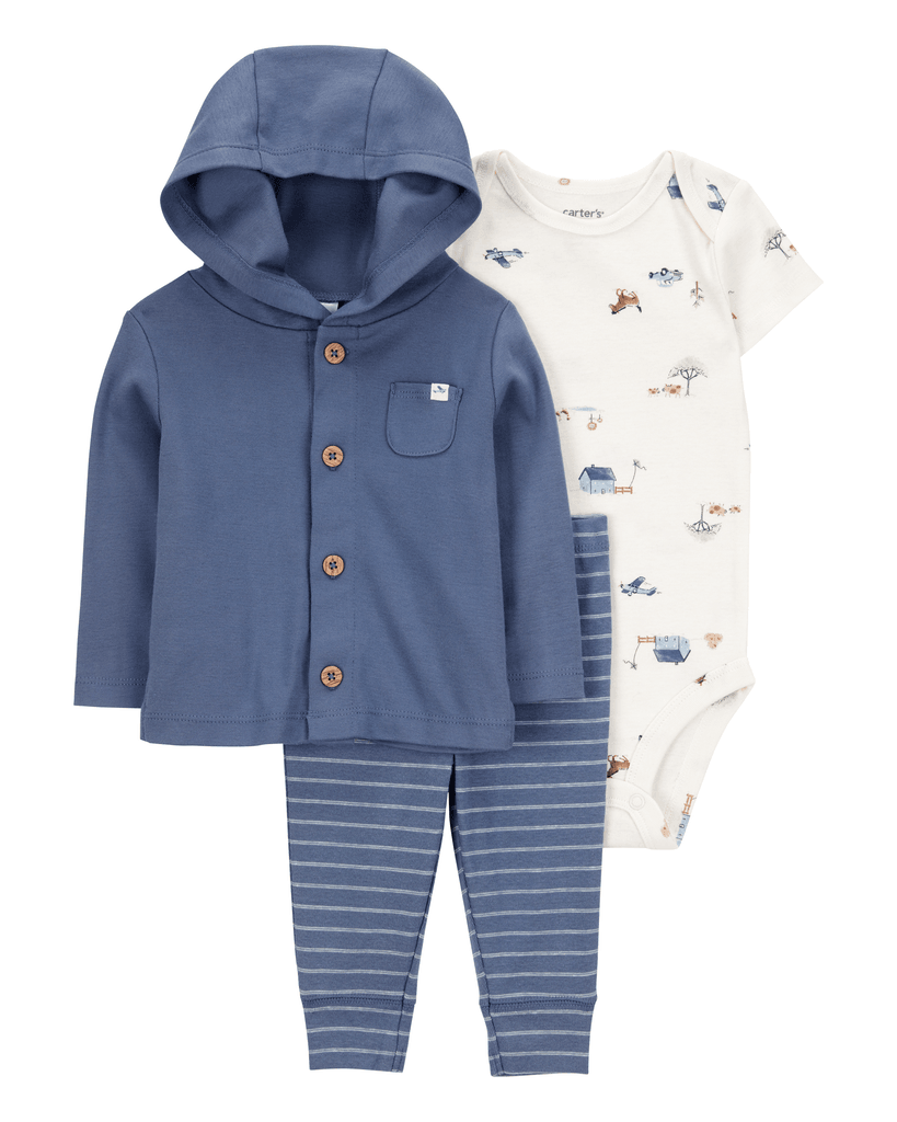 Carters Komplet za bebe, Duks jakna, Bodi i Donji deo, 1S941310,