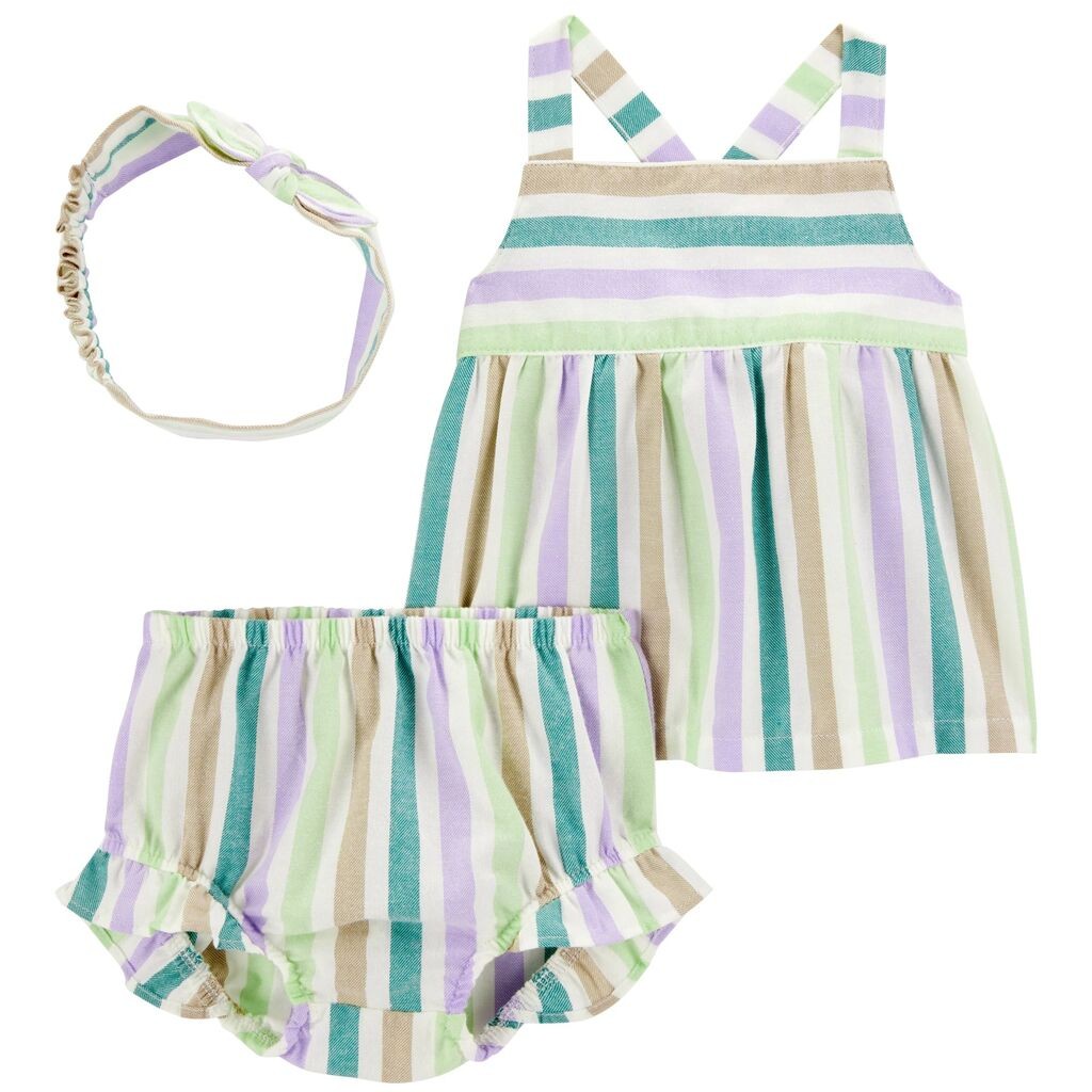 Carters Komplet za bebe majica, šorts i traka 1S485510