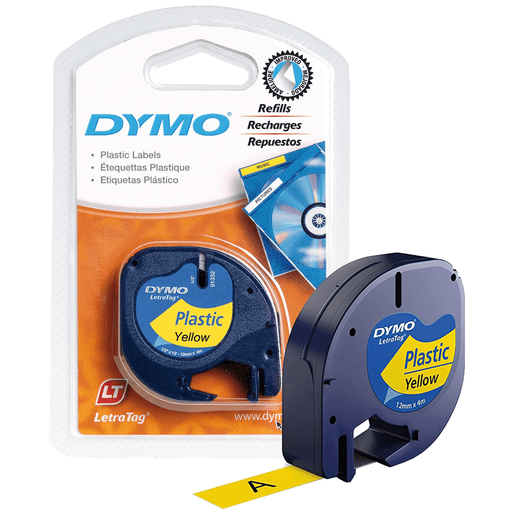 Dymo Kaseta s trakom za LetraTag, 12 mm, 4 m, plastika žuta, S0721620