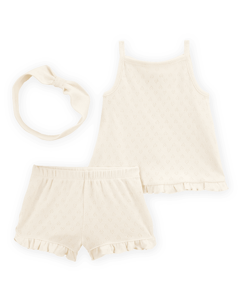 Carters Komplet za bebe majica, šorts i traka 1S529010