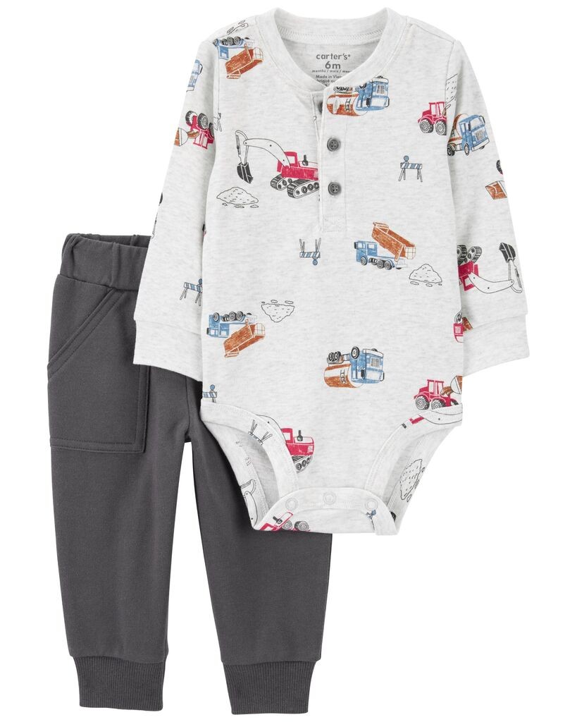 Carters Komplet za bebe, Bodi i Donji dio, 1R977310, Sivi
