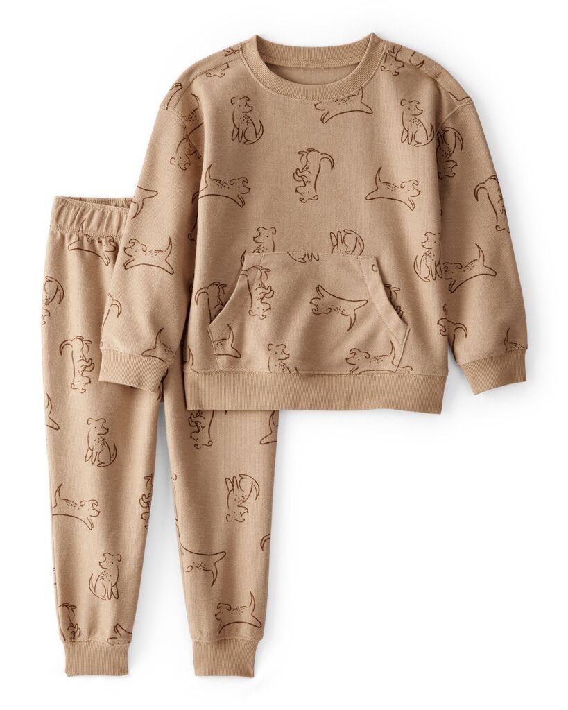 Carters Komplet za dječake, Duks i donji dio, 2T280610, Smeđi