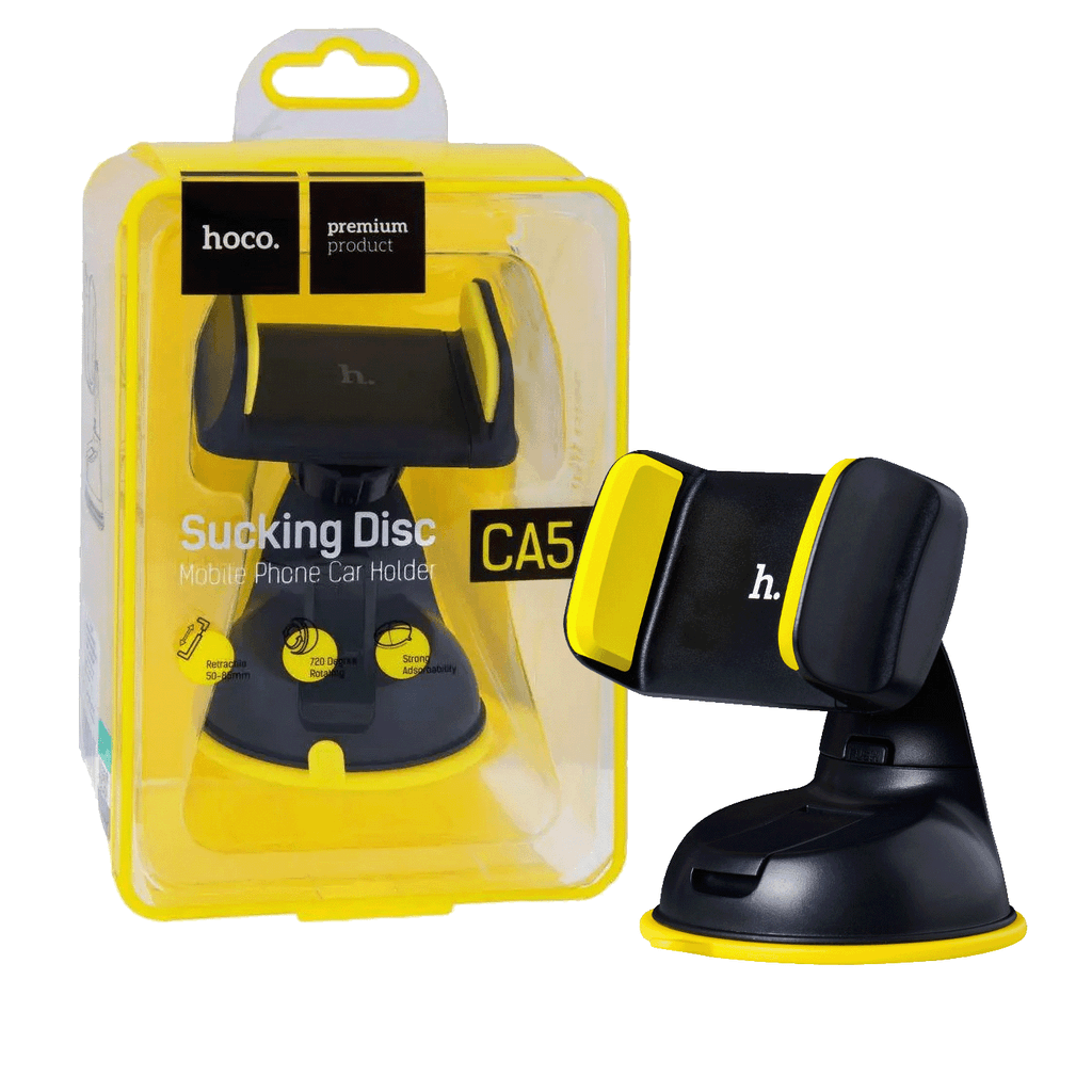 Hoco. Auto držač za telefon CA5, Vakuum, Crno-žuti