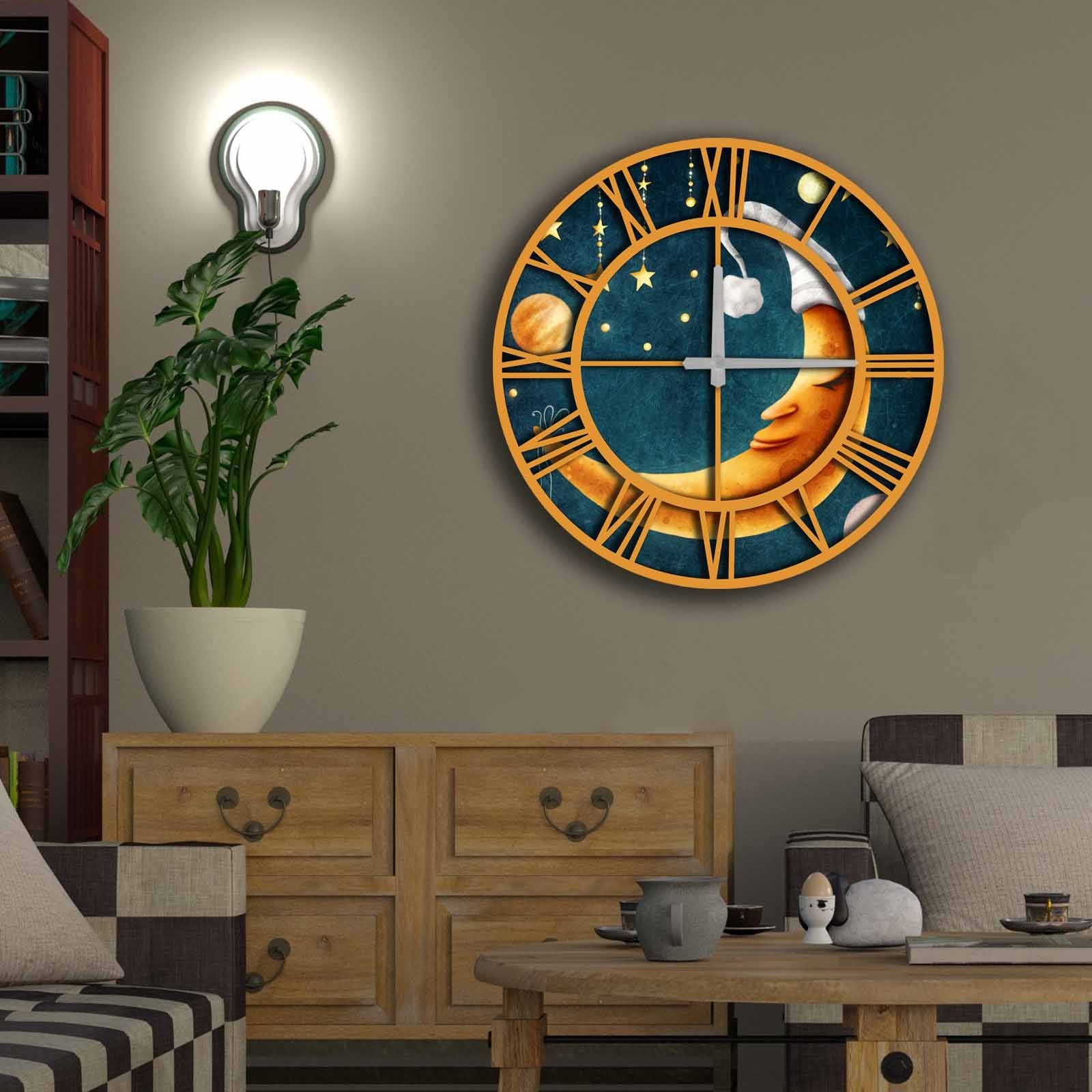 Zidni sat Wallity MDF 50cm šareni