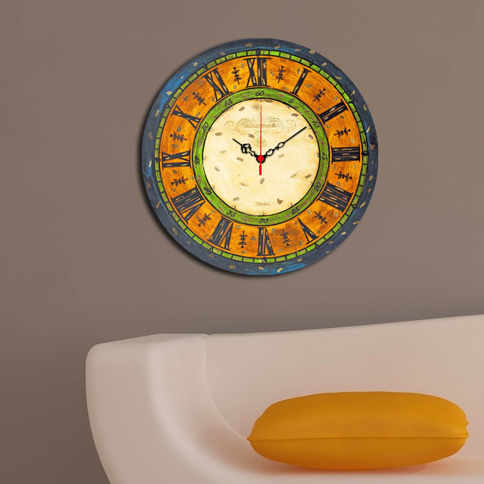 Zidni sat Wallity MDF 40cm šareni