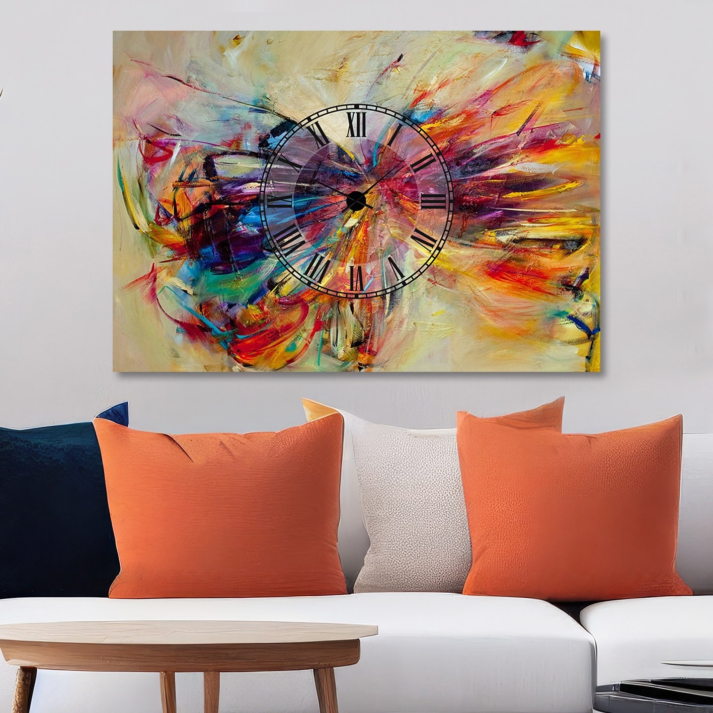 Zidni sat Wallity 70x100cm Šareni