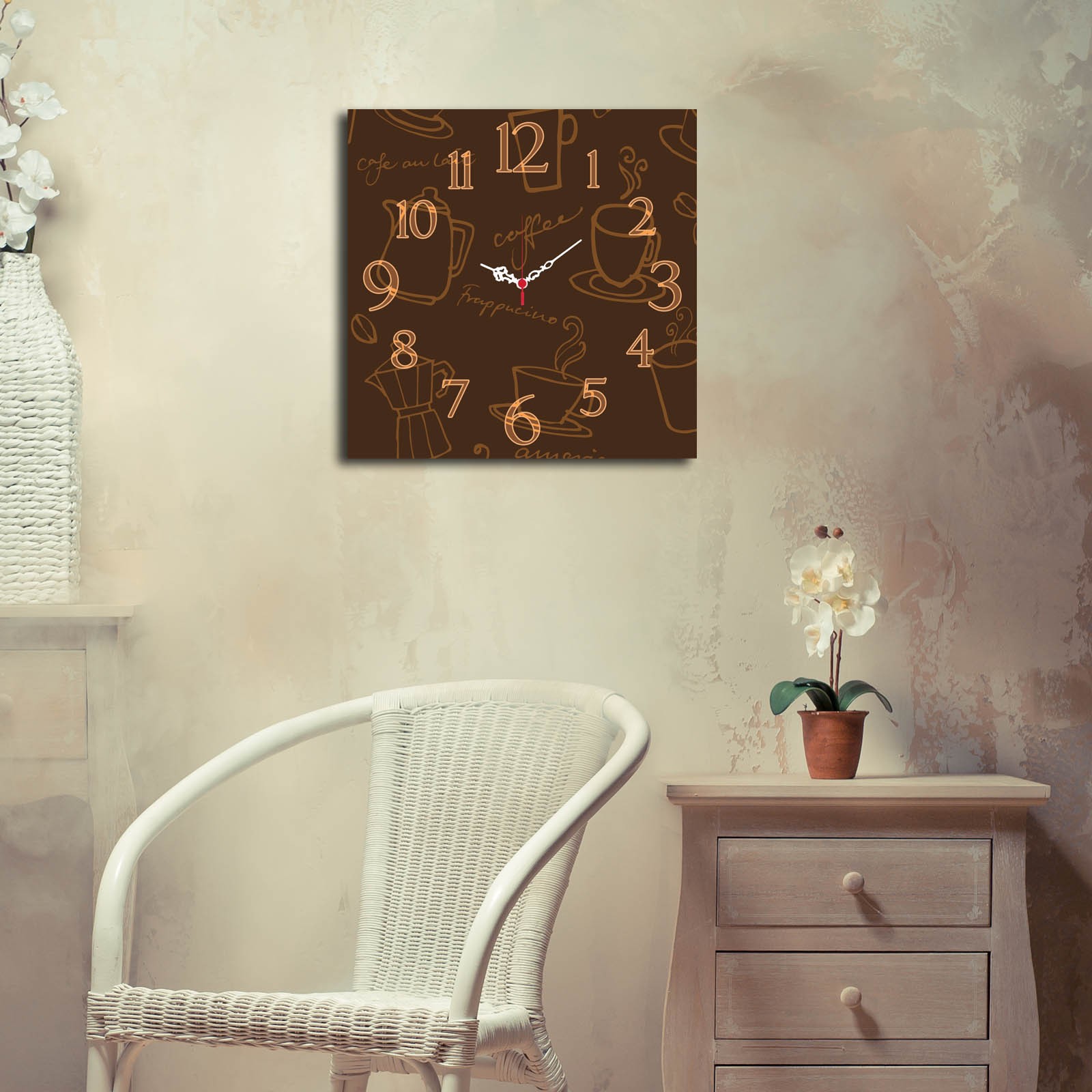 Zidni sat od MDF-a Wallity 40x40cm, šareni