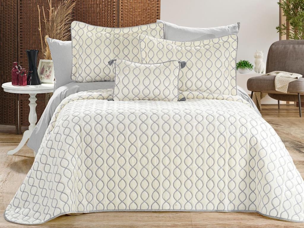 L'essentiel Maison set posteljine za francuski krevet, krem-siva