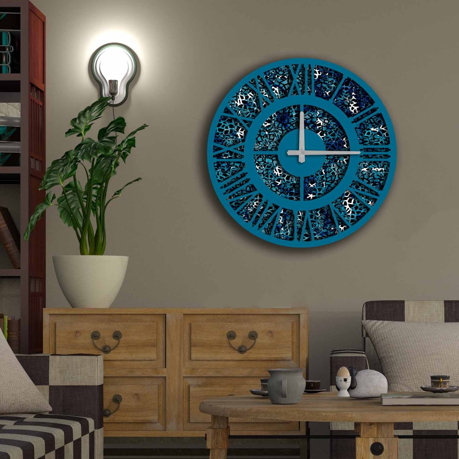 Zidni sat Wallity MDF 50cm šareni