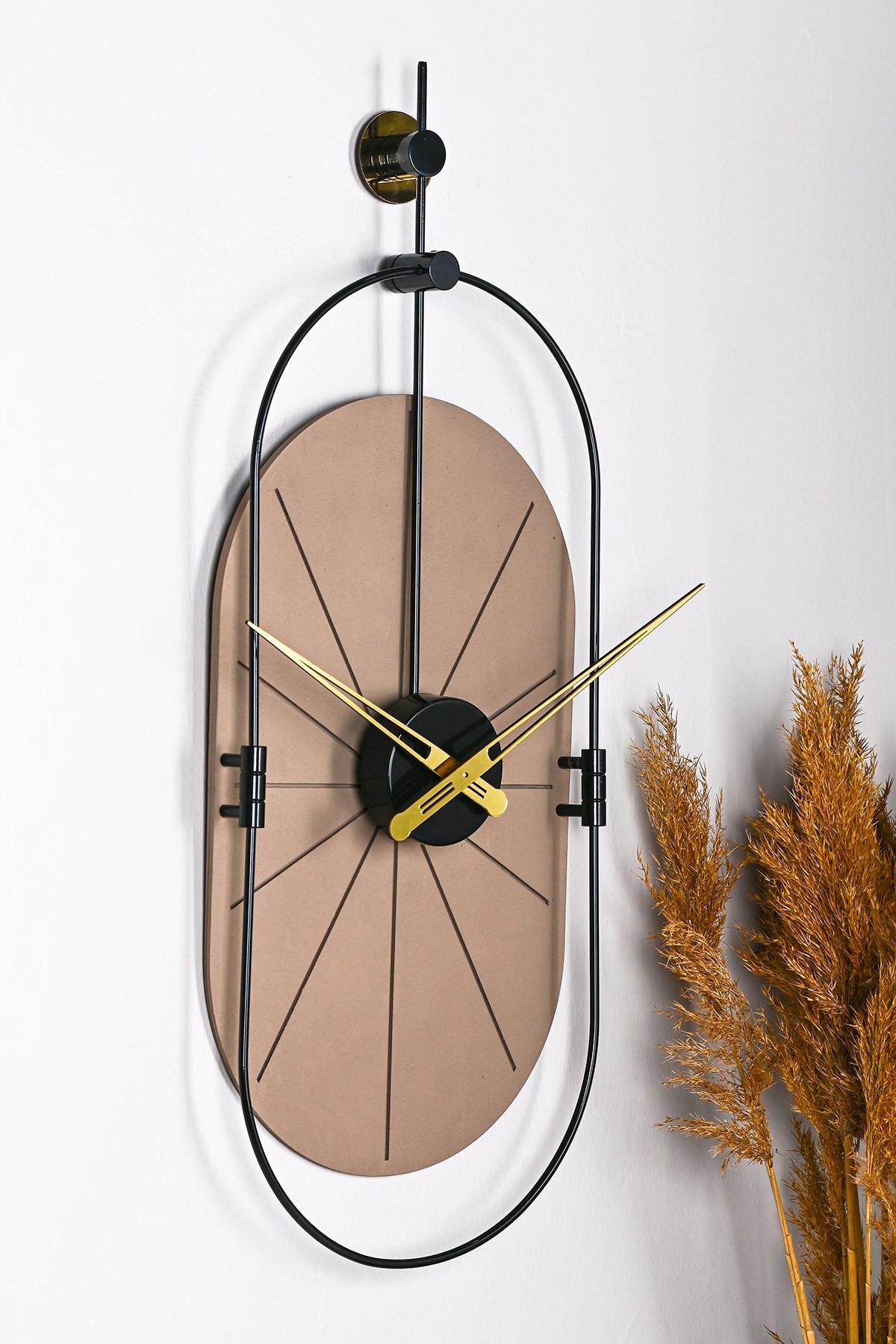 Zidni sat Wallity 77x29cm Smeđe-Crne boje