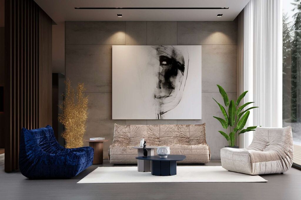 Atelier del Sofa Dvosjed Bocek, Plava