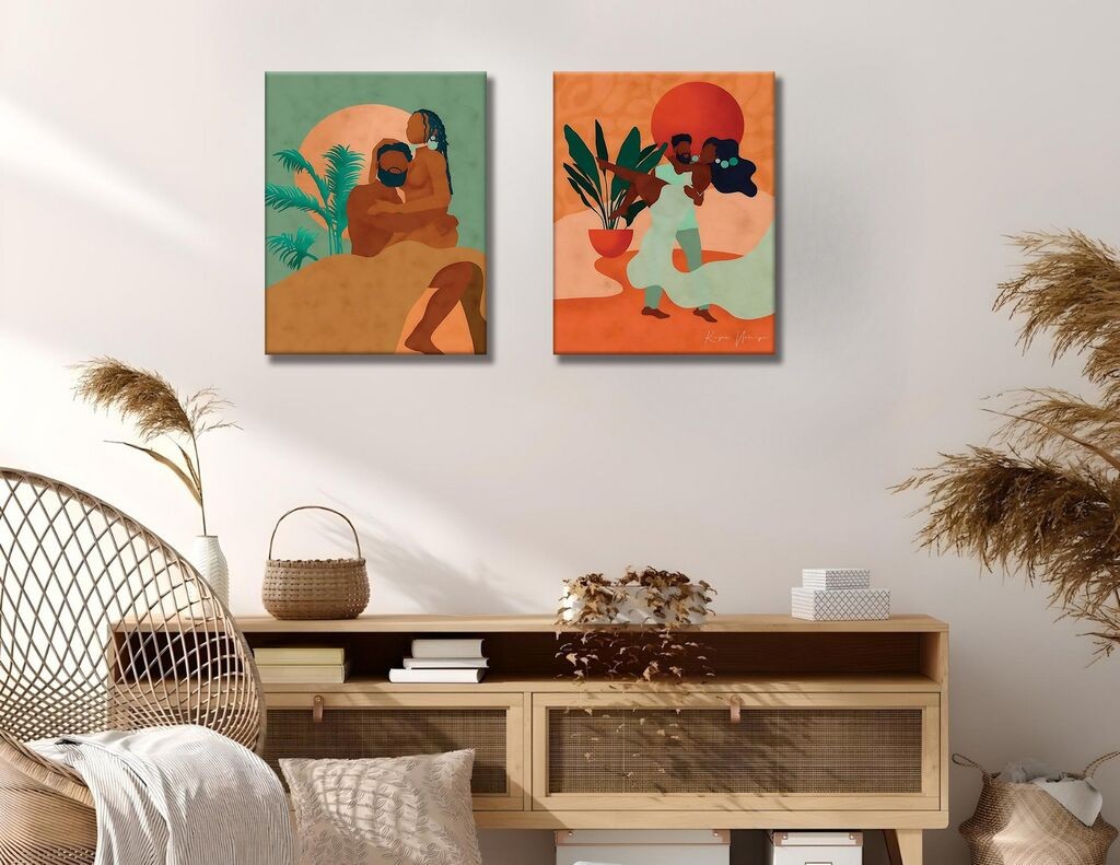 Wallity Zidna dekoracija IDC12, 30x40 cm, 2 komada