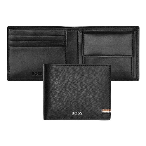 BOSS novčanik, muški, kožni, Boss, ikonski, Hlm421A, 11,5*9,5*2 cm, crni