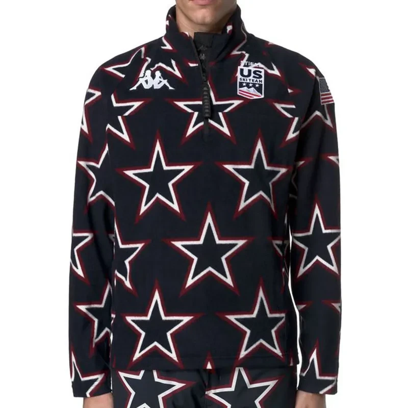 Kappa majica s kapuljačom na patentni zatvarač 8CENTO 818G US, crna