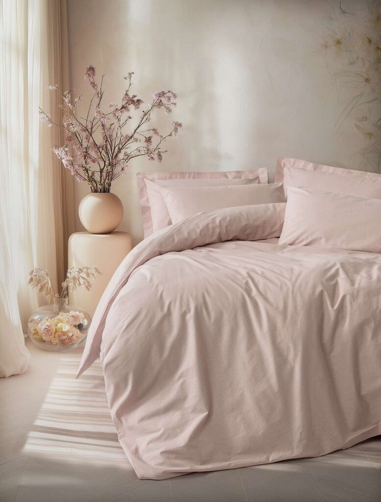 L'essentiel Maison set posteljine Plain, 200 x 220 cm, roze