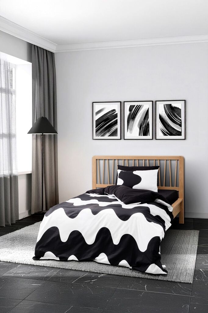 L'essentiel Maison Flow set posteljine, 160 x 220 cm, crna