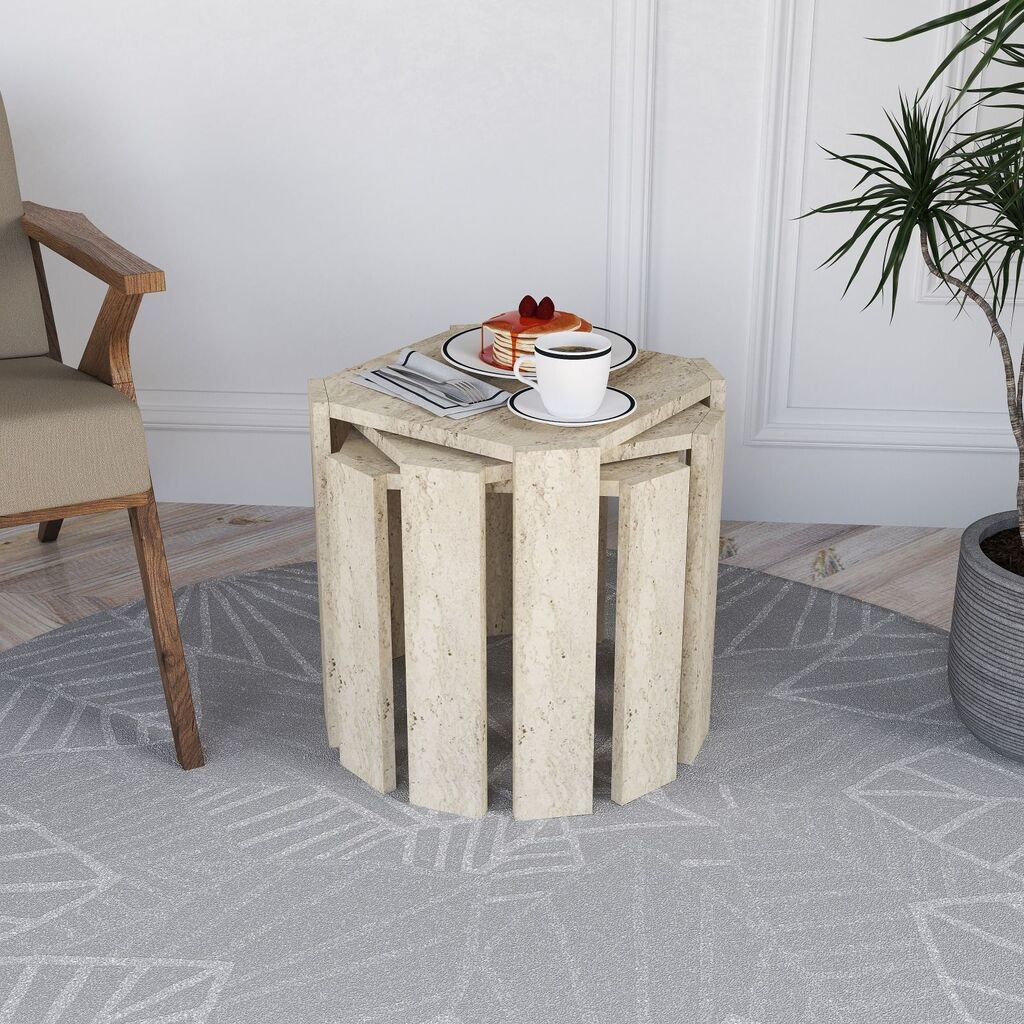 Hanah Home Azra set klub stolova, 3 dijela, bež