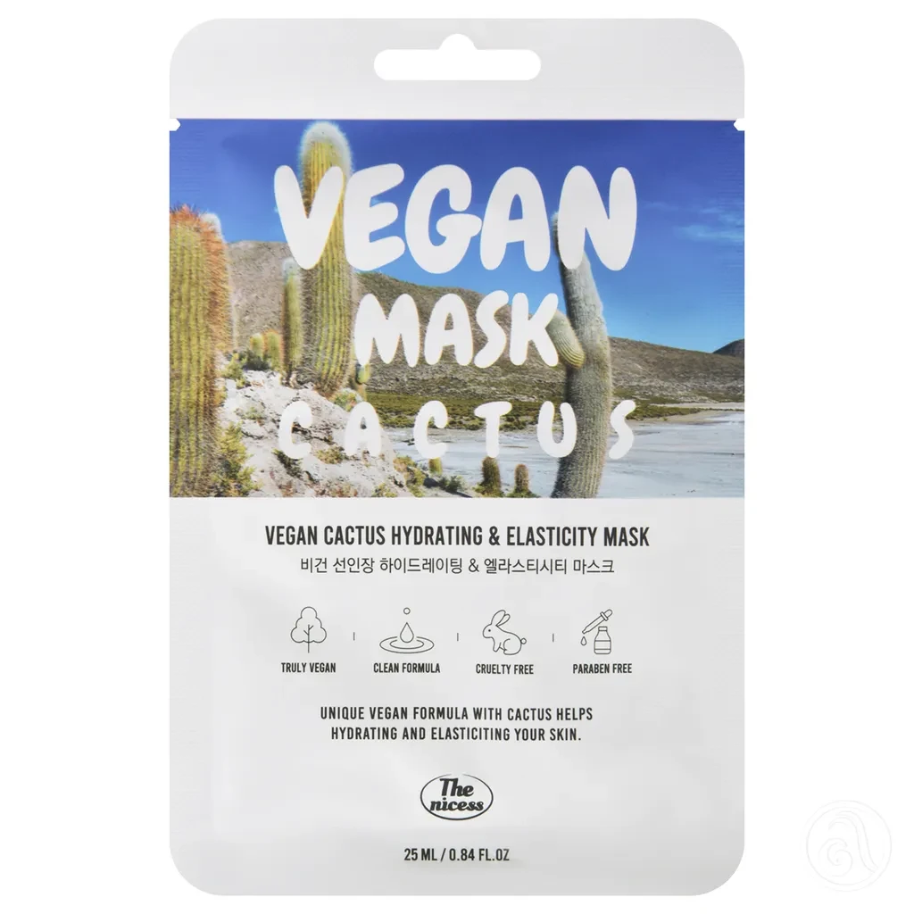 The Nicess Sheet maska za lice Vegan, Kaktus, 25ml