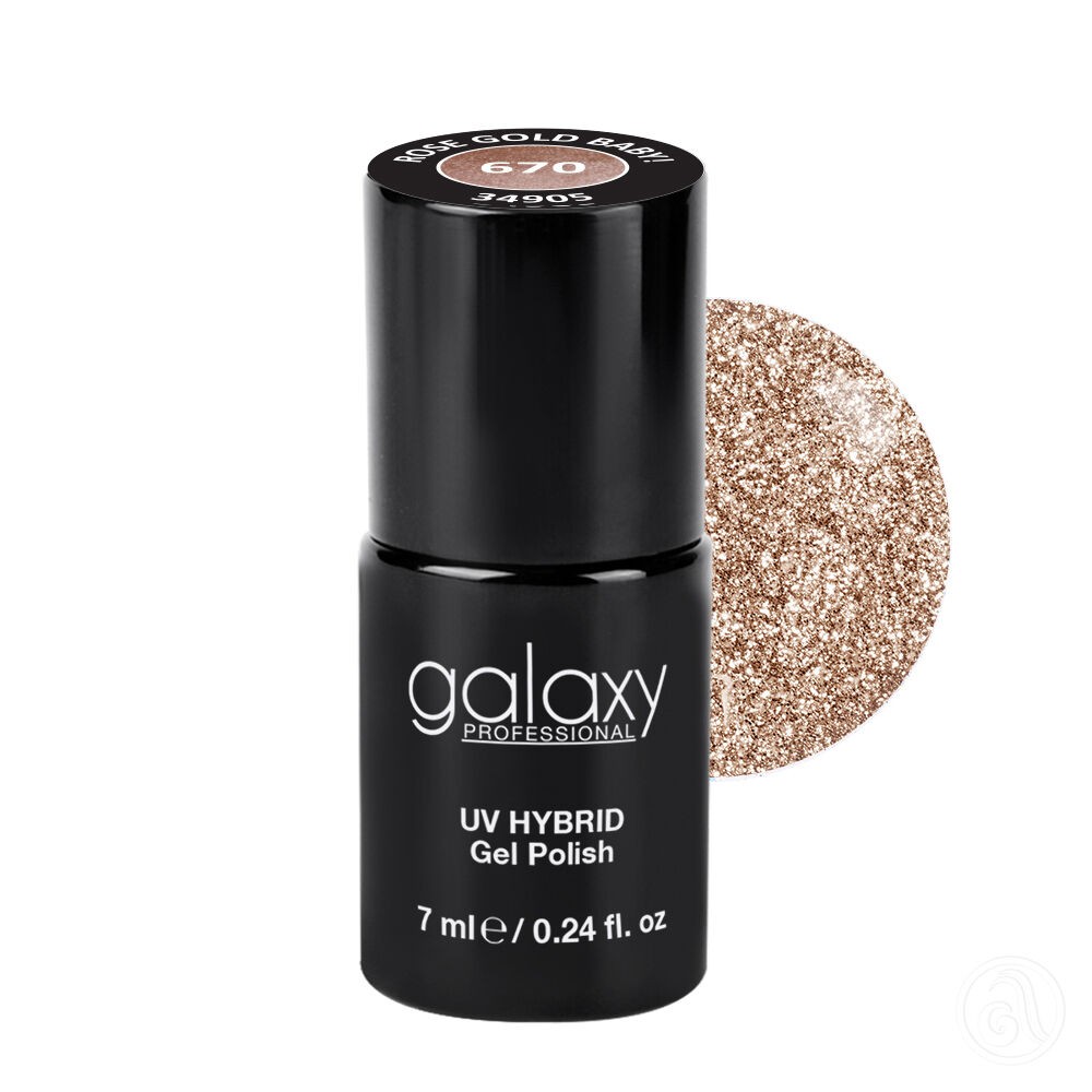 Galaxy Hybridni trajni lak, 7 ml, 670 Rose Gold Baby!